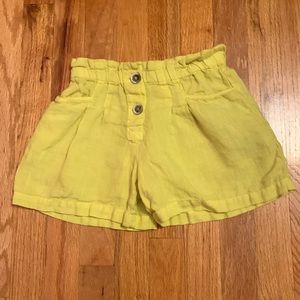 Cute greenish yellow shorts.